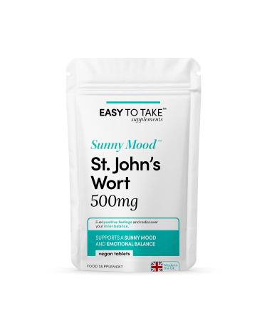EASY TO TAKE Sunny Mood St. John s Wort 500mg - 60 Tablets | Supports a Sunny Mood & Emotional Balance | Natural Food Supplement with Hypericum Herb 60 count (Pack of 1)