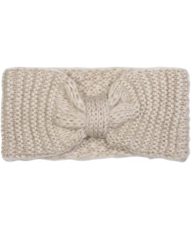 StyleBREAKER Women's Knitted Headband with Bow - Rice Grain Knit Pattern Winter Hairband - Beige (1 Piece) - Buy Online on GoSupps.com