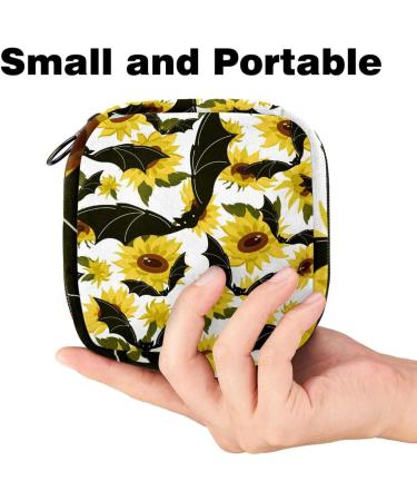 MUOOUM Sunflower Bats Sanitary Napkin Storage Bag - Portable Period Pouch for Women and Teen Girls - Multi-colored - Buy Online on GoSupps.com