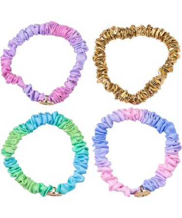Lilly Pulitzer Mini Scrunchies 4 Piece Scrunchie Set for Women and Girls Cute Mini Hair Ties Hair Bands for Women's Hair (Gold Lam /Ombre) - Buy Online on GoSupps.com