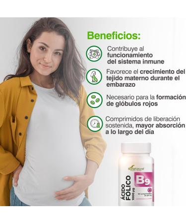 Soria Natural Folic Acid maximum absorption supports the immune system vitamin necessary for pregnancy sustained release for better assimilation 90 tablets of 250 mg - Buy Online on GoSupps.com