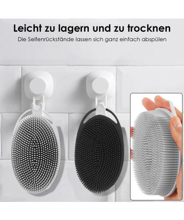 Silicone Luffa Peeling & Body Scrubber Set - Soft Bathing Sponge for All Skin Types - Perfect for Children Women & Men (Black & Gray) - Buy Online on GoSupps.com