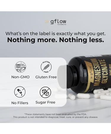 Gflow Vitamins Magnesium Glycinate Supplement for Calm and Sleep | Supplement in Capsules Made in The USA - Buy Online on GoSupps.com
