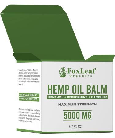 FOXLEAF Organic Hemp Oil Balm with Arnica, Camphor & Menthol - Soothes Muscles, Joints & Back Pain - Made in USA - Buy Online on GoSupps.com