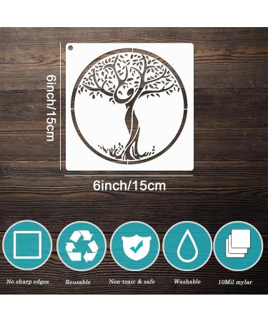 Tree of Life Stencil Set - 12pcs 5.9in Tree Stencils for Painting on Wood, Airbrush, Canvas - DIY Art and Decorations - Buy Online on GoSupps.com