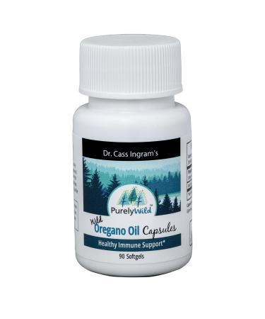 PURELY WILD Dr. Cass Ingram's Oregano Oil Gelcaps - 90 Softgels - Immune System Support - Unprocessed Wild Mediterranean Oregano - Mountain Sourced - Non-GMO - 90 Servings