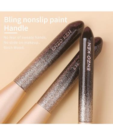 Enzo Ken Deluxe Glitter Bionic Fox Hair Makeup Brush Set with Gold Travel Bag - Luxe Bedazzled Eye Brush Set for Face Contour and Cosmetic Application - Buy Online on GoSupps.com