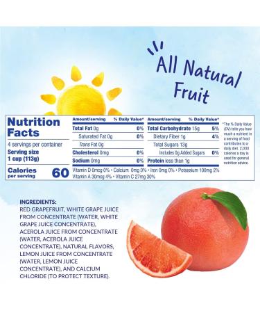 Dole Red Grapefruit Fruit Bowls in 100% Juice - Gluten Free Healthy Snack - 24 Cups, 4 Oz Each - Buy Online on GoSupps.com