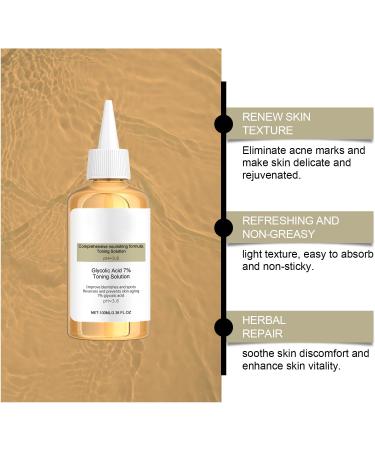 Glycolic Acid 7% Toning Resurfacing Solution - 100ML Glycolic Acid Toner - Skincare Hyaluronic Acid Serum - Hydrating Toner for Face - for Blemishes And Acne Prevents Skin Aging Strengthen Your Skin - Buy Online on GoSupps.com