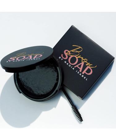 brow soap by nadia isabel - eyebrow lamination effect with spoolie brush  extreme hold styling wax kit  clear eyebrow styling  eyebrow lifter  proffesional eyebrow  brow sculpting & shaping wax