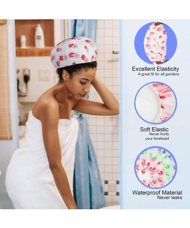 3 Pcs Waterproof Reusable Shower Caps with Elastic Band - Ideal for Long Hair - Great for Women, Ladies, Girls, Kids - Perfect for Spa and Salon Use - Buy Online on GoSupps.com