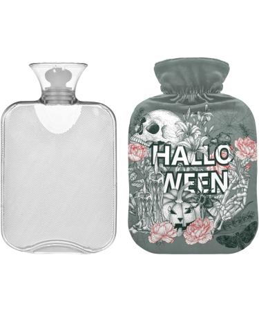 Naanle Rose Skull Halloween Hot Water Bottle - 1L Transparent Hand/Foot Warmer for Pain Relief & Heat Therapy - Buy Online on GoSupps.com