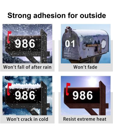 Mailbox Numbers for Outside  50 PCS Reflective Number Stickers with Sticky Tab for Easy Backing Separation  Pre-cut for Effortless Align  Strong Self Adhesive Vinyl Address Numbers for Houses (2 inch) 2 inch Number 0-9 - Buy Online on GoSupps.com