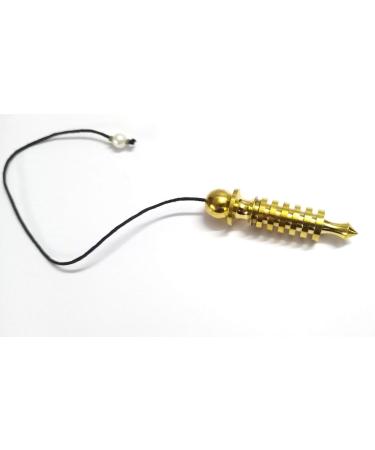 Jet Quality 6 Plate Ring Brass W/Chord Plated Metal Isis Pendulum Healing Dowsing A++