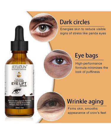 Caffeine Eye Lift Serum for Dark Circles, Wrinkles, and Puffiness - Hydrating Anti-Aging Eye Cream for Women - Buy Online on GoSupps.com