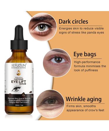 2PC Caffeine Eye Serum + EGCG - Target Dark Circles Puffiness & Fine Lines | Reduces Under Eye Bags & Wrinkles | Shop Now - Buy Online on GoSupps.com
