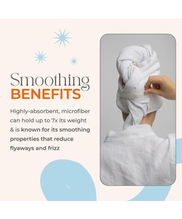 Waffle Weave Microfiber Hair Towel - Fast Drying & Anti Frizz - Gentle on Scalp - Highly-Absorbent - 37in x 32in - For All Hair Types - Buy Online on GoSupps.com