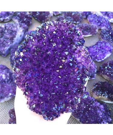 for 500-1000g Natural Amethyst Crystal Cluster Quartz Point Purple Crystal Druse Specimen Minerals Reiki FUZEGRDLI (Size : Approx 800g)