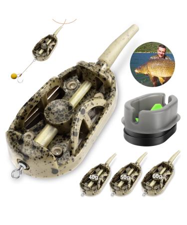 Realure feeder accessories 4 in 1 method of method feeder carp fishing feeder inline lead feeder fishing with weight feeder for basic fishing pellets carp food feeder rod and carp accessories 40G 50g 60g - Buy Online on GoSupps.com