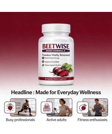 Tufonra Beetwise Root Formula | Cold Pressed - Beetroot Supplement Organic Vegan-Friendly Non-GMO 60 Capsules (2 Bottles) - Buy Online on GoSupps.com