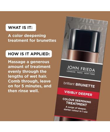 John Frieda Brilliant Brunette Hair Color Deepening Treatment for Cocoa Infused Darker Color 4 oz with Evening Primrose Oil (Pack of 2) TREATMENT 2 - Buy Online on GoSupps.com