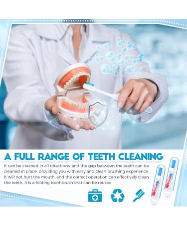 Buy Nuen 2-Piece Portable Soft Travel Toothbrush Set - Foldable Camping Toothbrush with Soft Bristles & Toothpastes for Kids & Adults - Blue Case - Buy Online on GoSupps.com