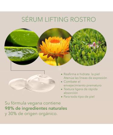 Marie d'Argan Face Lifting Serum 15ml | 98% Natural Organic & Vegan | Aloe Vera & Green Tea for Youthful Skin Wrinkle Reduction & Firmness - Buy Online on GoSupps.com