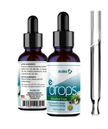 ANUMED - e-Drops Alcohol-Free Bundle. Fat Burner Liquid Drops. All Natural Weight Loss Burn Belly Fat. Maintains Lean Muscle Mass Appetite Suppressant Boost Energy Metabolism (2oz)