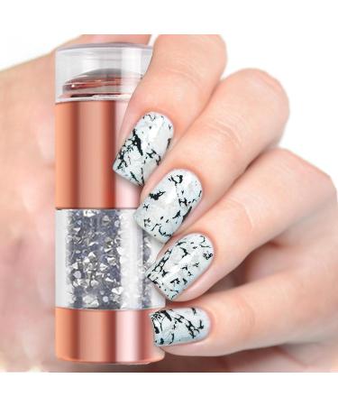 Bluesa Nail Stamp Lacquer Set - Clear Stamper & Scraper Kit for Salon & Home Use | Gold-Plated White Diamonds | 17x17x13cm - Buy Online on GoSupps.com