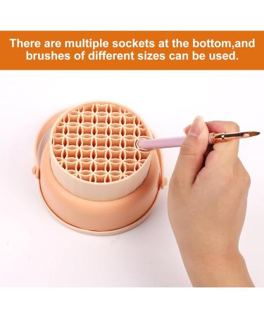 Makeup Brush Cleaner Bowl 6x5x3 Inch Cosmetic Brush Cleaning Mat Silicone 2 in 1 Makeup Brush Washing Bowl Drying Holder Stand Multifunctional Cleaner Basket for Girls Women (Yellow) - Buy Online on GoSupps.com