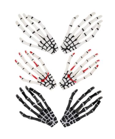 6 Pieces Skeleton Hands Bone Hair Clips Claws Skull Hand Hair Clip Hairpin Zombie Punk Rock Horror Hair Clip for Women Girls Hair Accessories (Classic Color) - Buy Online on GoSupps.com