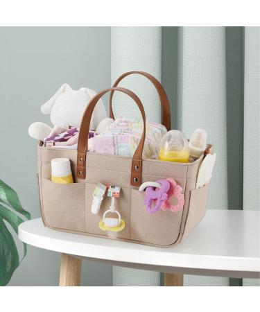 Harilla Baby Wrapping Bag Spacious & Stylish Felt Handbag for Baby Products | Khaki Weekend Organizer | Eco-Friendly & Reusable - Buy Online on GoSupps.com