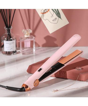 TYMO 2-in-1 Flat Iron Hair Straightener and Curler - 10s Fast Heating, 1 Inch Titanium, 32 Adjustable Temp, Auto Shut Off - Light Pink - Buy Online on GoSupps.com