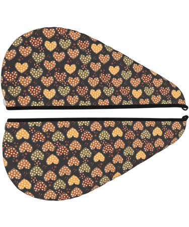 Hair Towel Wrap - Fast Drying Turban with Button | Quick Hair Drying Towel for All Hair Types (Heart Design - Buy Online on GoSupps.com