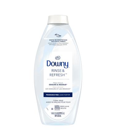 Downy Rinse & Refresh Free & Gentle Laundry Odour Remover and Fabric Softener Fragrance Free No Dyes or Heavy Perfumes 1.43L 1.43 l (Pack of 1)