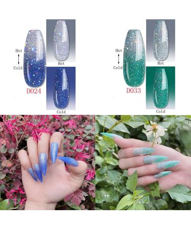 Color Changing Reflective Glitter Diamond Gel Nail Polish Set - 6 Colors UV/LED Kit for Holiday DIY at Home - Buy Online on GoSupps.com