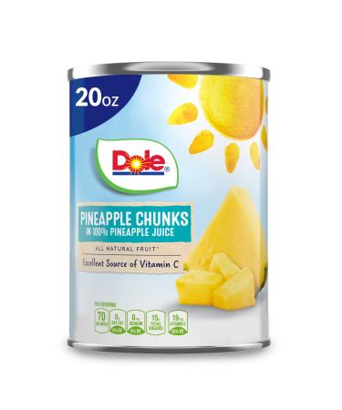 Dole Canned Pineapple Chunks in 100% Fruit Juice, 20 Oz