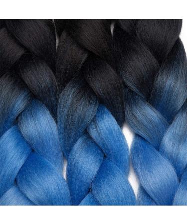 Buy Tess Braids Extensions - 60cm Jumbo Kanekalon Hair Braids (3 Pack: Black/Blue/Pink) for Box Braids - 100g Bundles - Ombre Hair Extensions - Buy Online on GoSupps.com