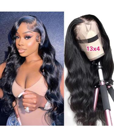 26 Inch Body Wave Frontal Wigs Human Hair HD Lace Front Wigs Human Hair 13x4 Body Wave Lace Frontal Wig 150% Density Pre Plucked Lace Front Wigs for Black Women Human Hair Glueless Body Wave Wig 26 Inch (Pack of 1 ) Body W…