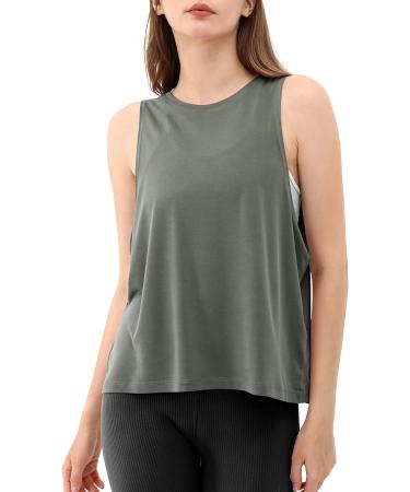 ODODOS 3-Pack Women's Loose Tank Tops for Gym | Sleeveless Yoga Shirts | Steel+Deep Teal+Indian Red | Small - Buy Online on GoSupps.com