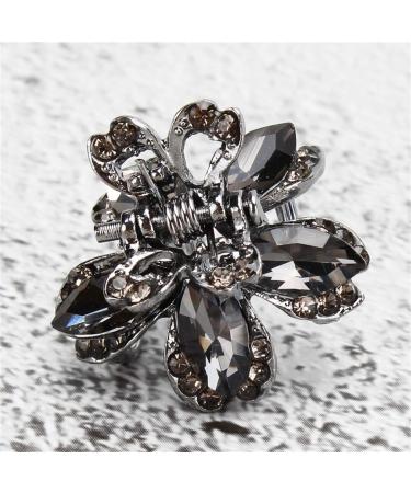 Winwinfly Vintage Flower Hair Claw Clips for Women | Black Rhinestone Hair Clip for Wedding Party Bridal School & Office - Gray A - Buy Online on GoSupps.com