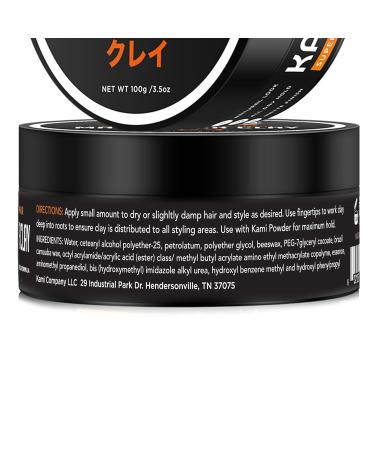 Kami Matte Hair Styling Clay for Men - Strong Hold Long-Lasting Finish for Thick Hair - Premium Men's Hairstyling Clay - Buy Online on GoSupps.com