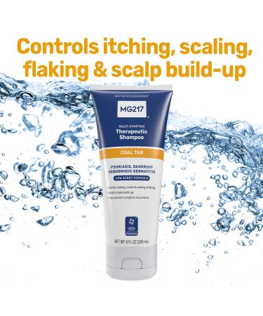 MG217 - Psoriasis Shampoo with Coal Tar Therapeutic Scalp Treatment Controls Itching Scaling Flaking Scale Buildup Psoriasis Scalp Treatment .5% Coal Tar Shampoo and Conditioner - 8floz - Buy Online on GoSupps.com