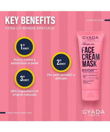  GYADA COSMETICS GYADA COSMETICS Lenitiva Ed Emollient Face Mask Improves the Appearance of Dry Delicate and Sensitive Hair Moisturising Formula Blackberry and Raspberry Oil 75 ml - Buy Online on GoSupps.com