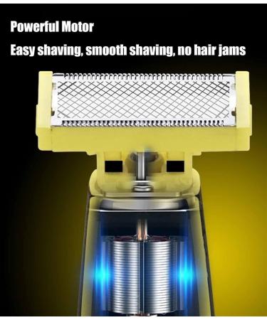 Buy Rechargeable Waterproof Wet and Dry Electric Shaver for Men - Full Body Grooming & Mustache Trimmers in Yellow - International Shipping Available - Buy Online on GoSupps.com
