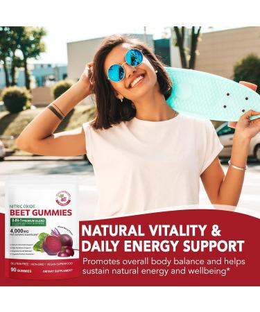 WOJBALMN Beets Gummies Blood Pressure Support 90 Beet Chews Liposomal Beet Powder for Superior Absorption Grape Seed for Nitric Oxide Circulation & Heart Health Vegan Non-GMO - Buy Online on GoSupps.com