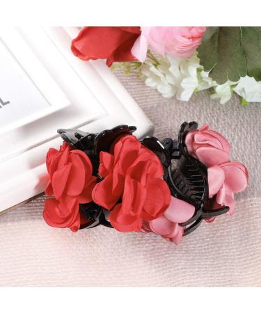 4 Large Hair Claw Clips - Rose Hair Jaw Barrettes for Women & Girls - Best International Shipping - Buy Online on GoSupps.com