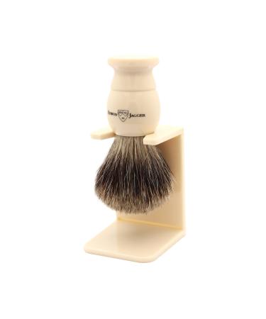 Edwin Jagger 1EJ877SDS Means of Best Dachs Razor brush with stands IMitation ivory for use with shaving cream or soap for men