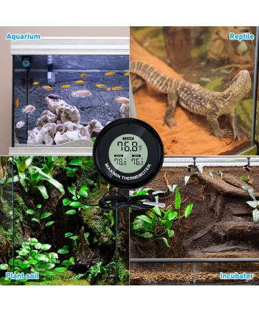 2-Pack Digital Aquarium Thermometer for Fish Tank - High Accuracy LCD Thermometer with Max/Min Temperature Record - Ideal for Fish, Axolotl, and Turtle Tanks - Buy Online on GoSupps.com