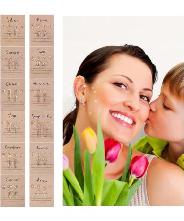 12 Constellation Letter Constellation Old-English Three Gift Birthday Zodiacs Of Exquisite Layer Zodiacs Jewelry Earings Sign Horoscopes Pairs Earrings 80s Earrings I One Size - Buy Online on GoSupps.com